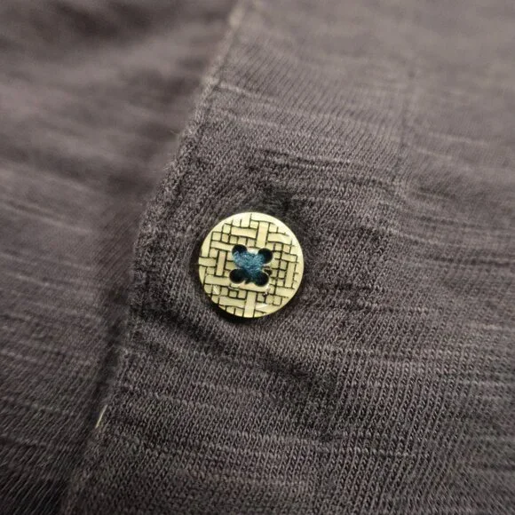 Ted Baker London‎ Long Sleeve Henley Shirt Purple Navy Ted Size 5 (Large) - Picture 3 of 10